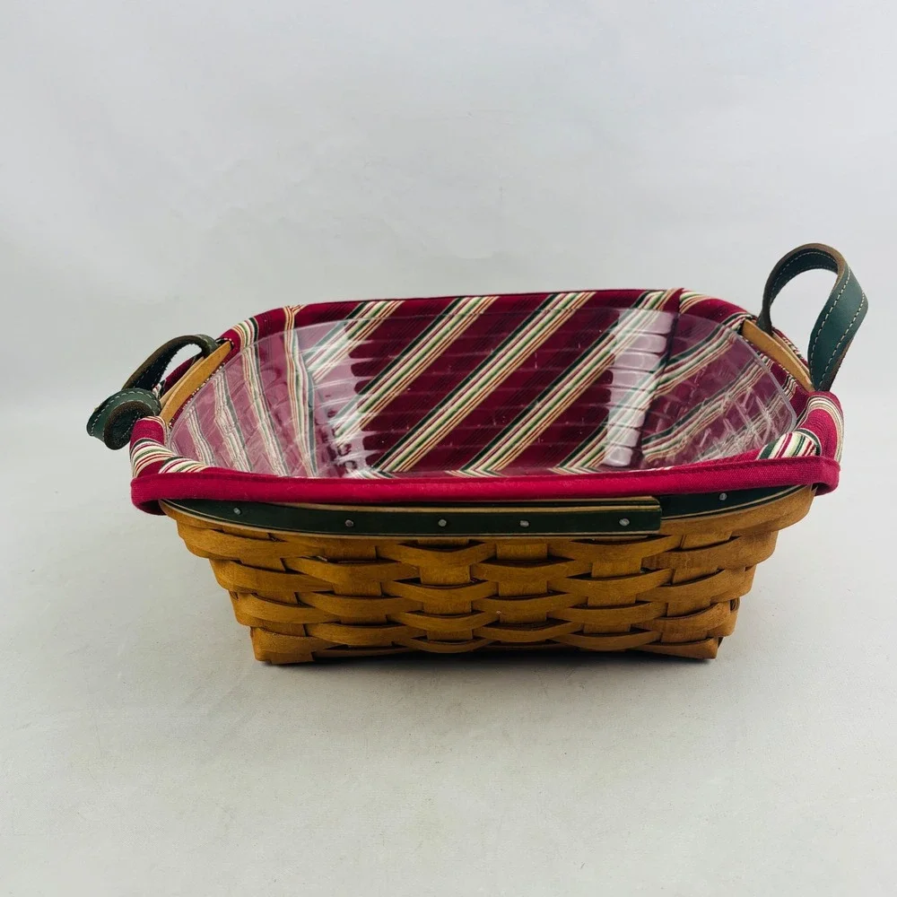 Longaberger 2005 Christmas Collection Silver Bells Basket Stripe Liner Protector